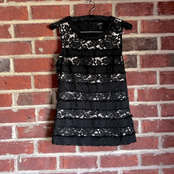 J Crew black woven, lace holiday top - Picture 1 of 11